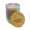 Engraved 14oz Soy Candle — 'Still Waters' Scented Candle with Bamboo Lid