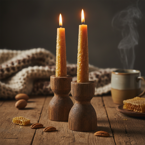 Honeyed Beeswax Taper Candles